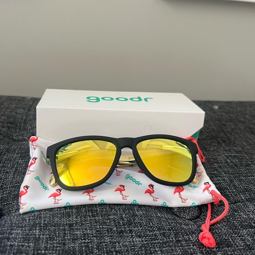 Goodr Black Sunglasses with Yellow Lenses